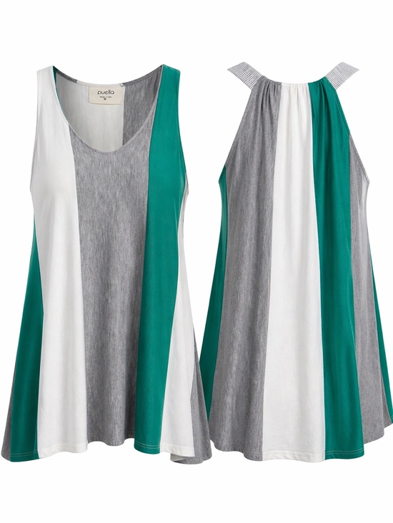 Ella Tops - Puella for Anthropologie Colorblock Swing Tunic Tank Top, Size M